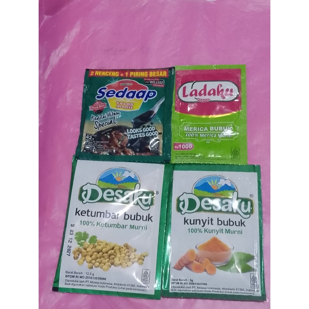 

Kecap Sedaap+Kunyit Bubuk+Ketumbar Bubuk+Ladaku Paket 3Ab (TRB145)