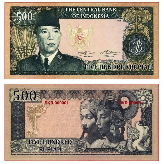 500 Soekarno versi internasional Repro