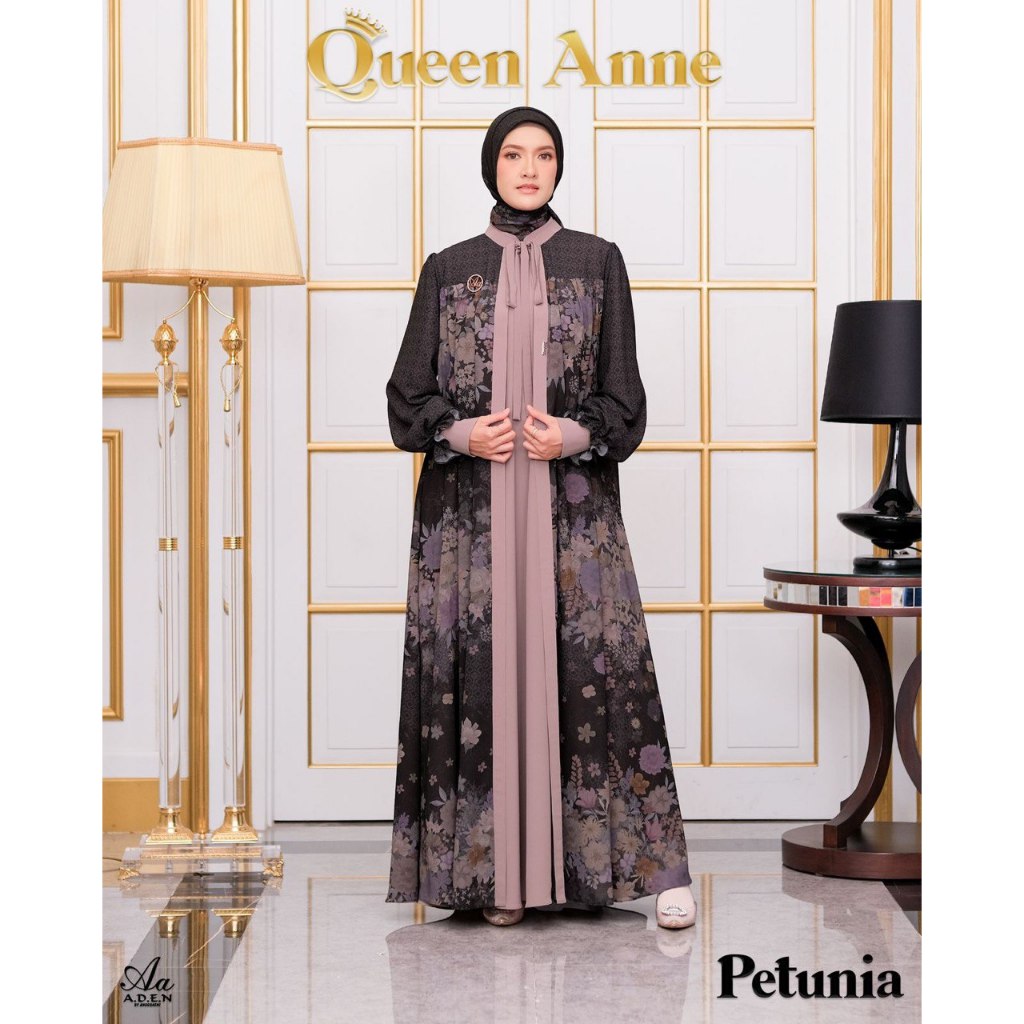 [READY] QUEEN ANNE DRESS BY ADEN HIJAB - GAMIS OUTER SCARF PRINTING ORIGINAL ADEN Original Aden Hija