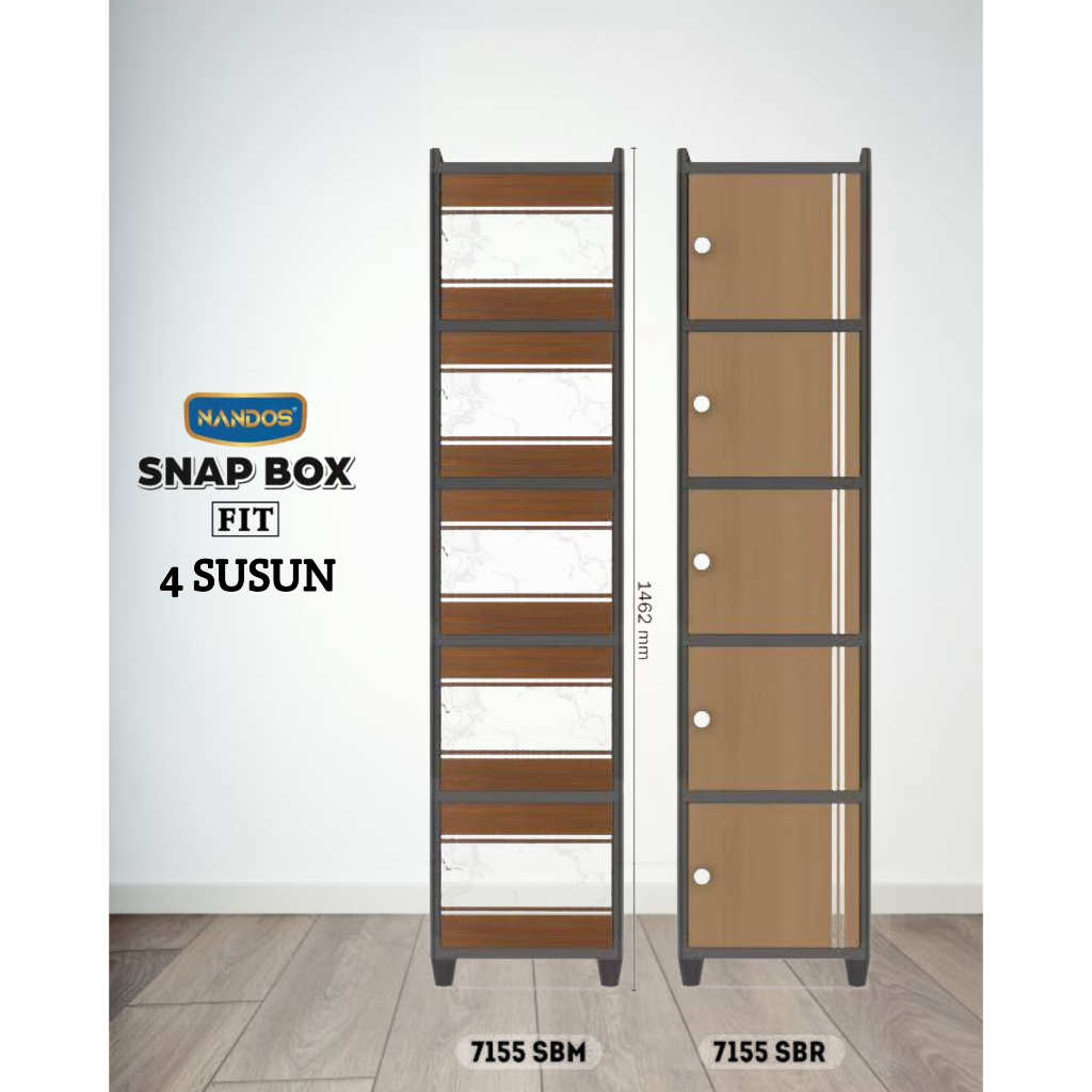 LEMARI PAKAIAN PLASTIK SERBAGUNA 1 PINTU NANDOS SNAP BOX / Lemari Pakaian Plastik 4 Susun