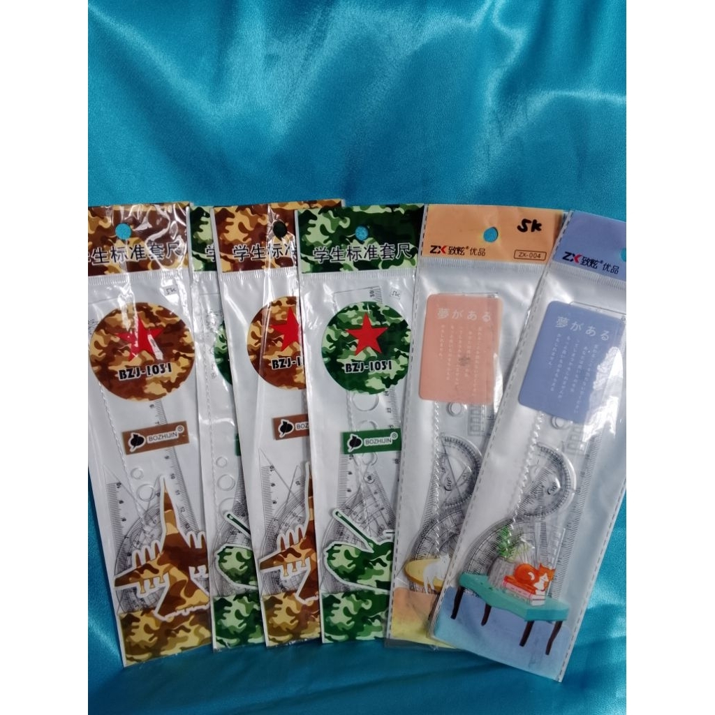 

Promo Cuci Gudang" Set Penggaris, Segitiga, Busur, Lingkaran, Gelombang dll