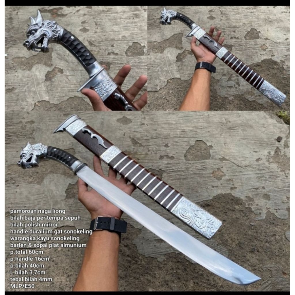 golok cibatu tebas paku model naga