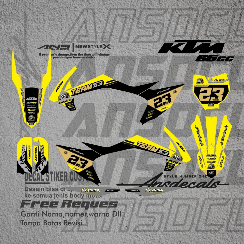 Decal Sticker KTM 65 New fullbody terbaru / Decal Sticker KTM 65 custome desain free request