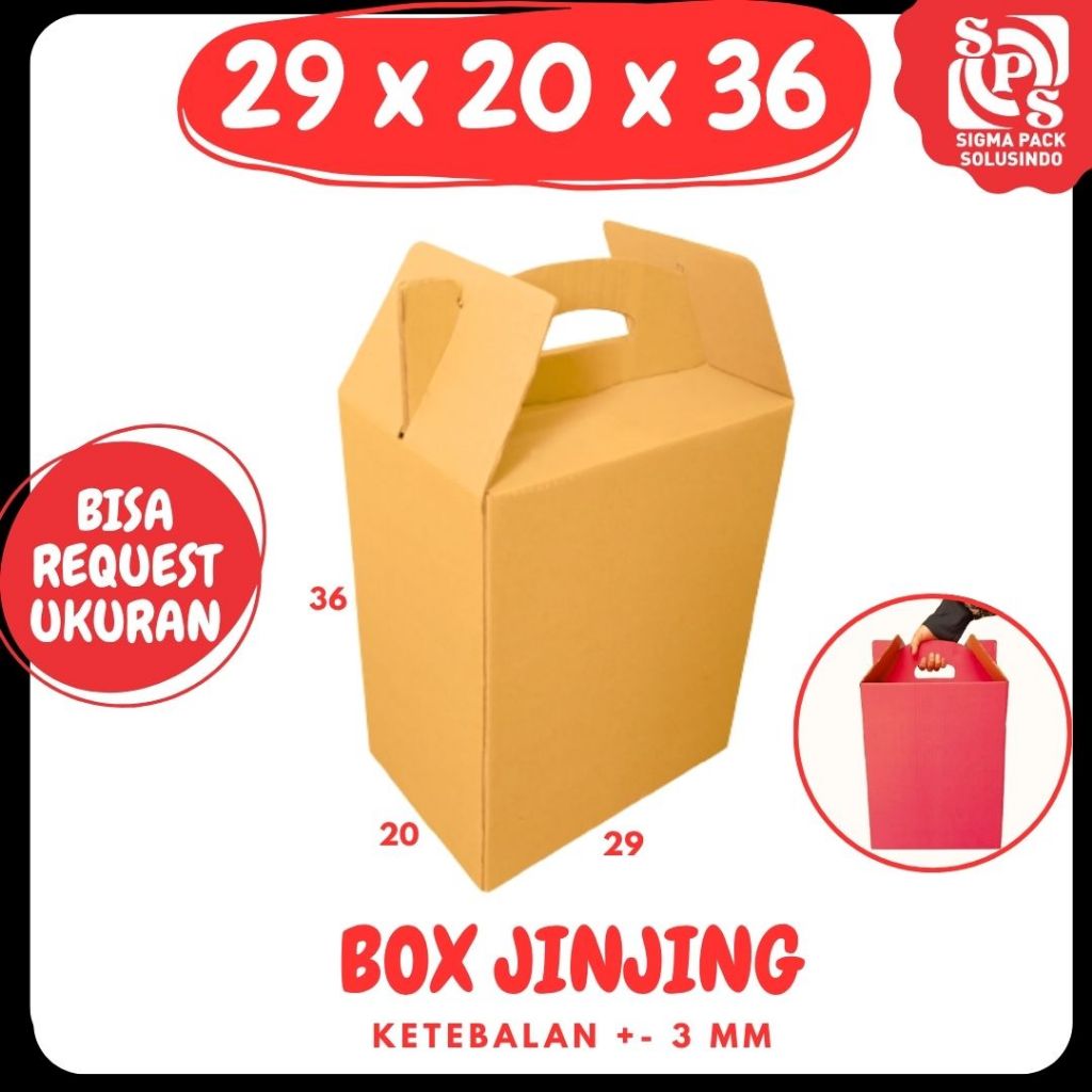 

Kardus Jinjing 29x20x36 Gable Box Dus Parcel Packing Buah Hampers Kemasan Idul fitri Zigma Pack
