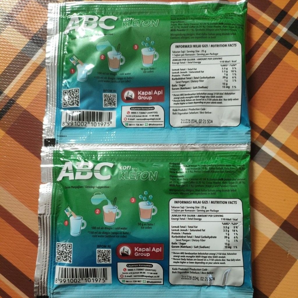 

Forcysn Abc Kopi Rasa Klepon 1 Renteng Renceng Isi 10 Sachet