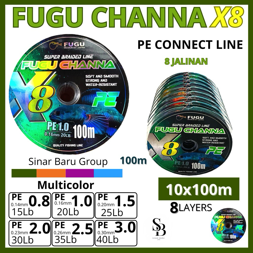 Benang pe fugu channa X8 100m