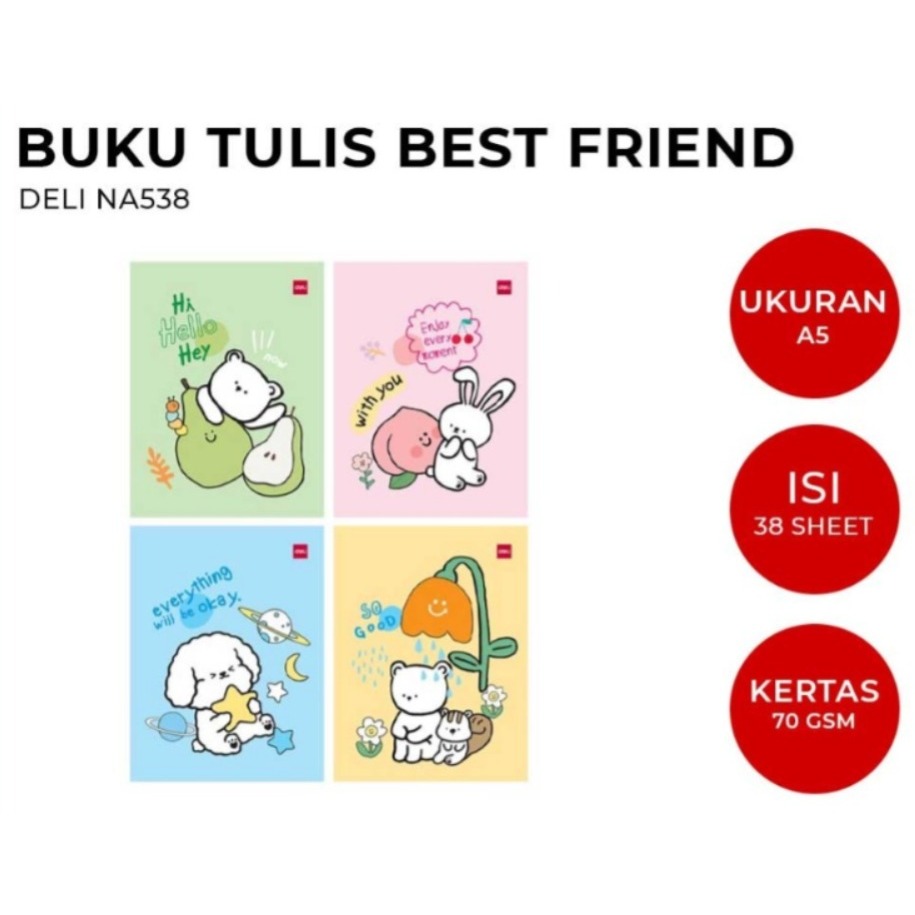 

DELI - BUKU TULIS SEKOLAH NA538 38 LEMBAR MOTIF BEST FRIEND /ONE PIECE