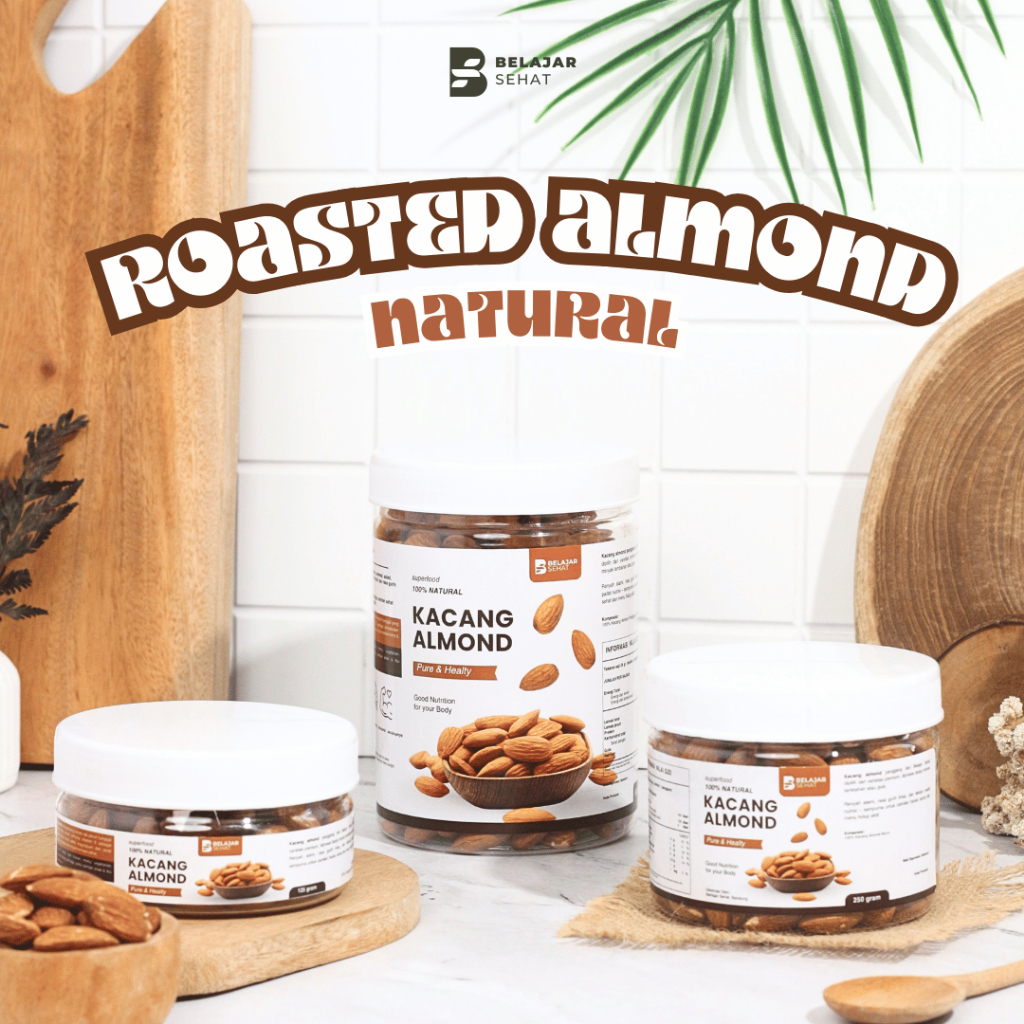 

Kacang Almond Panggang Kupas Premium Organik Roasted Almond Original Natural