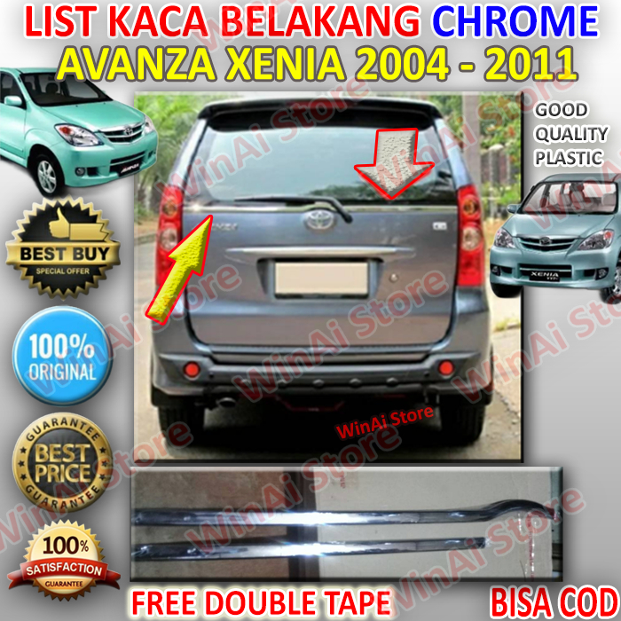 LIS CHROME/LIS KACA BAGASI BELAKANG AVANZA/XENIA 2004 SAMPAI 2011