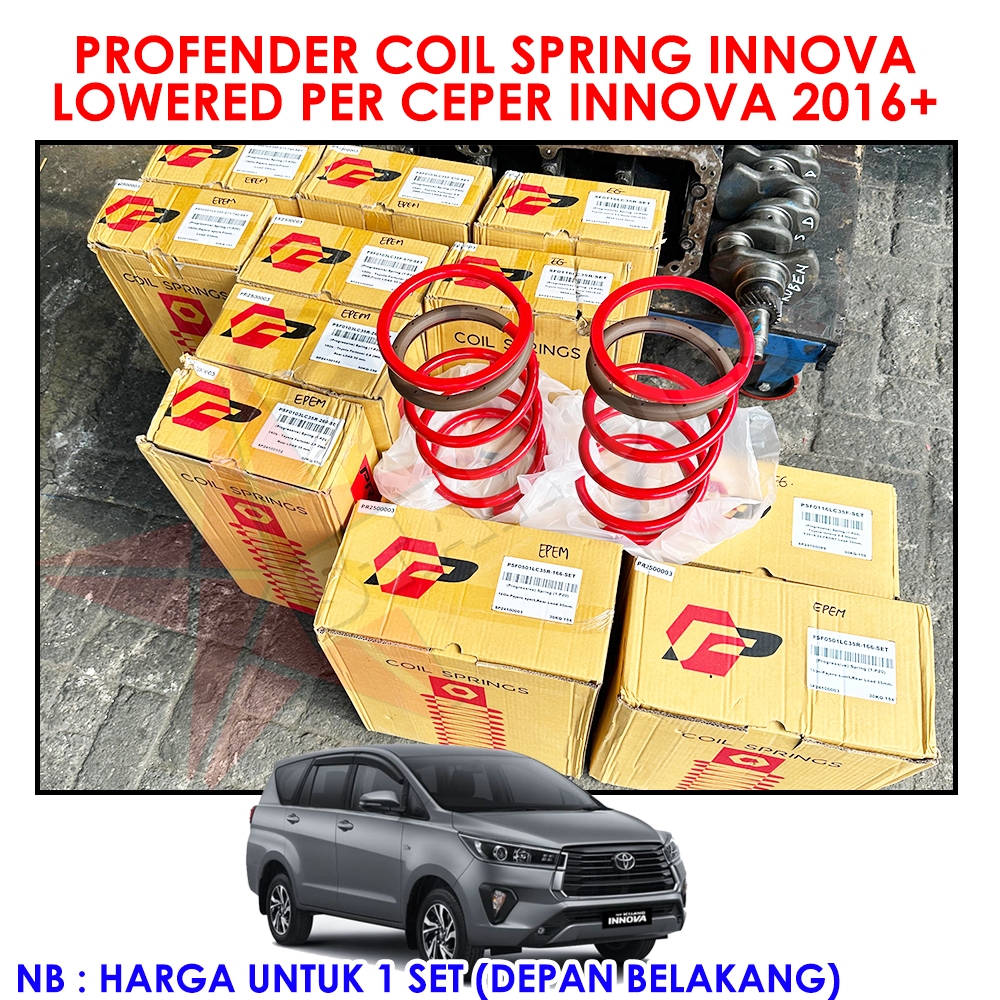 INNOVA PER CEPER PROFENDER COIL SPRING INNOVA LOWERED SET DEPAN BELAKANG PER CEPER 2 JARI PROFENDER