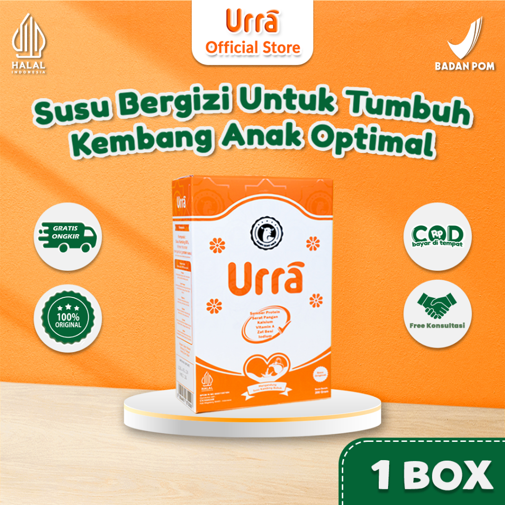 

URRA Susu Kambing Saanen Untuk Penambah nafsu makan anak & Tinggi Badan Anak - 1 BOX