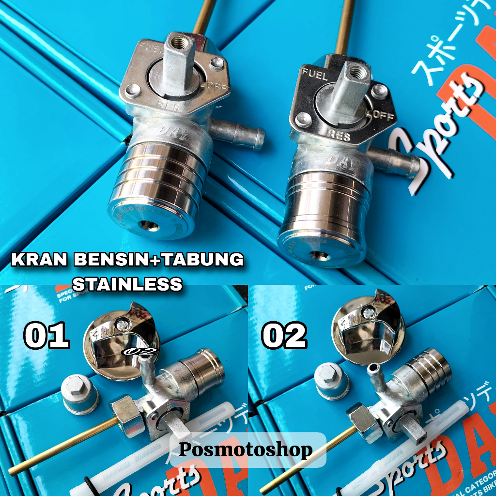TABUNG FILTER KRAN BENSIN TIREV TIGER REVO MEGAPRO CB GL MAGKOK KRAN BENSIN PNP TIREV STAINLESS ANTI