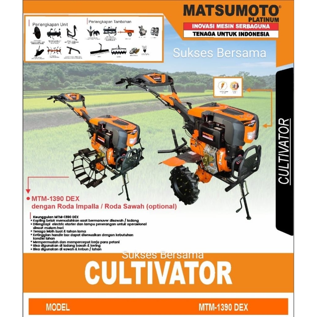 Cultivator / Tiller Machine Matsumoto MTM-1390DEX