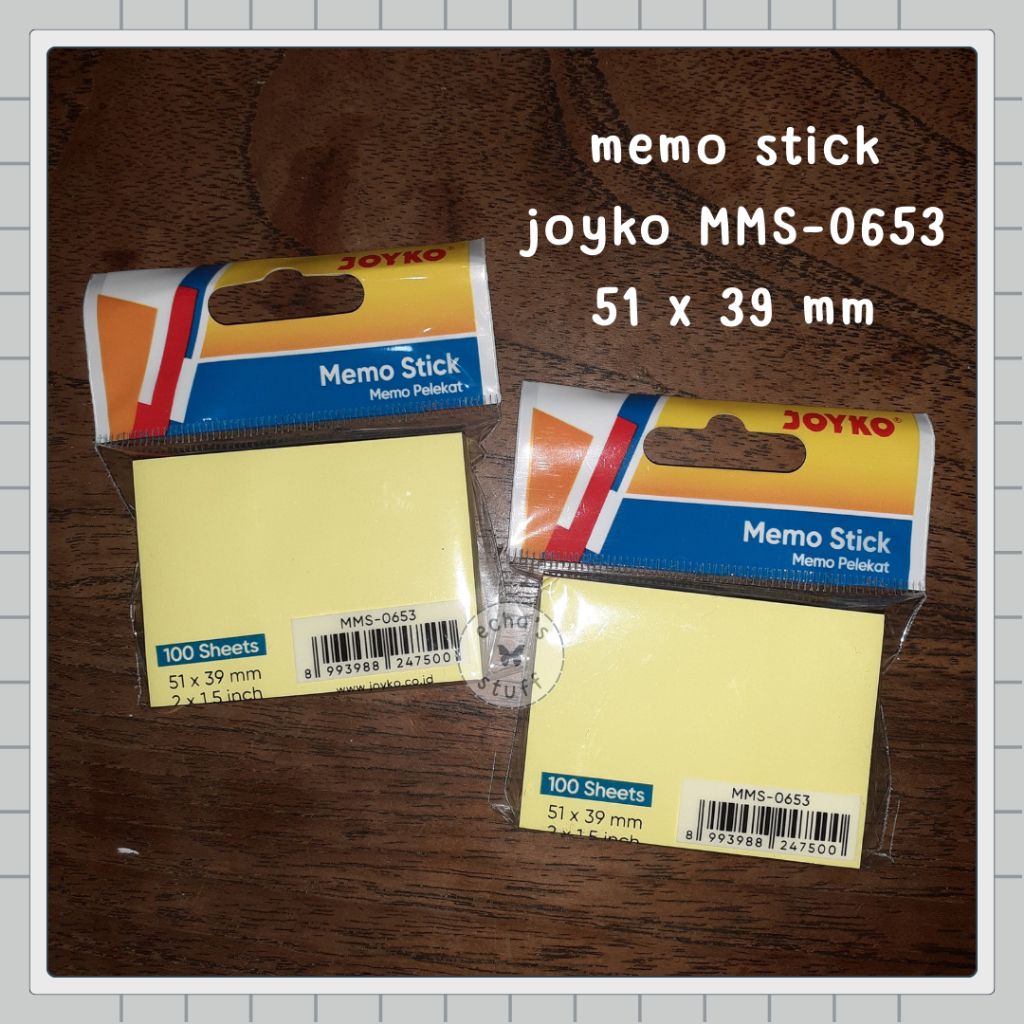 

(1 pc) Memo Stick Joyko MMS-0653 51 x 39 mm Sticky Notes Kecil