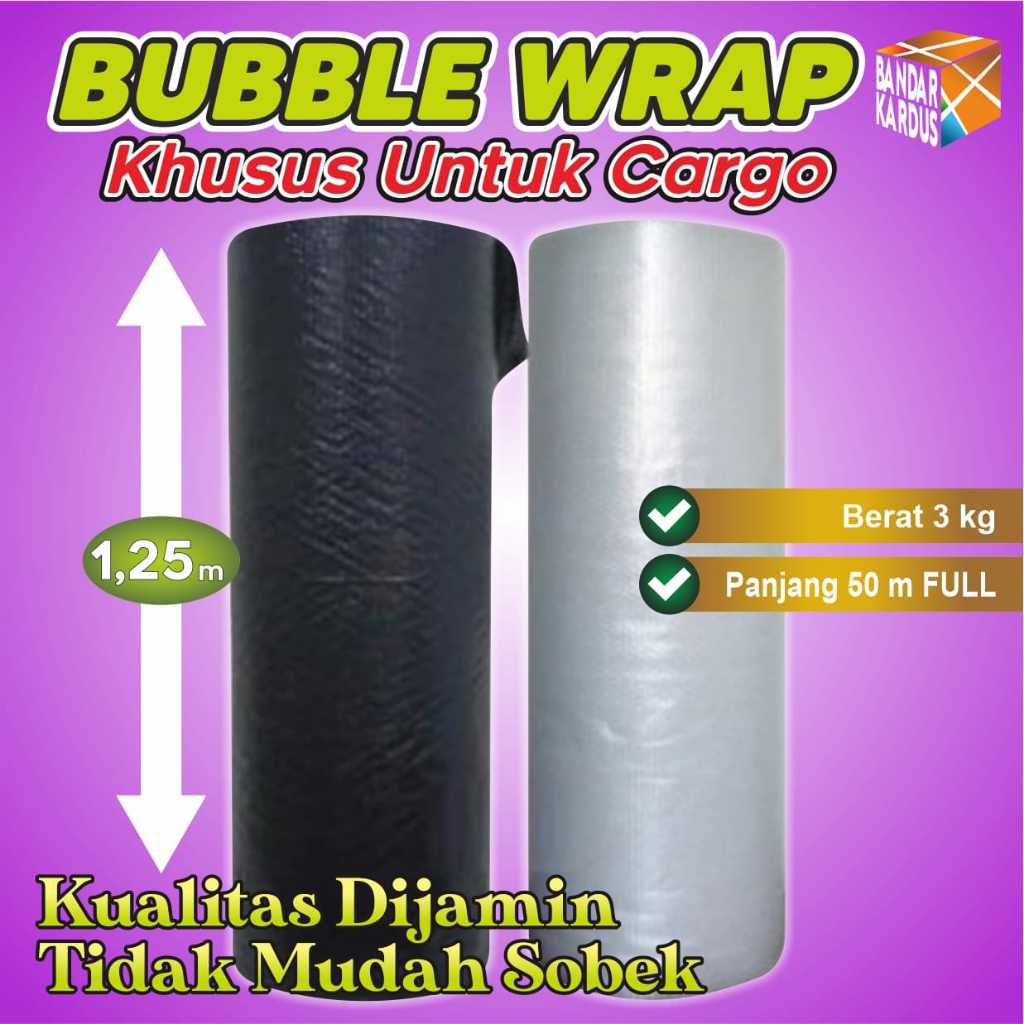 

Bubble Wrap Roll 50m x 125cm Bening Hitam 125 CM X 50 M Tebal Kargo K843