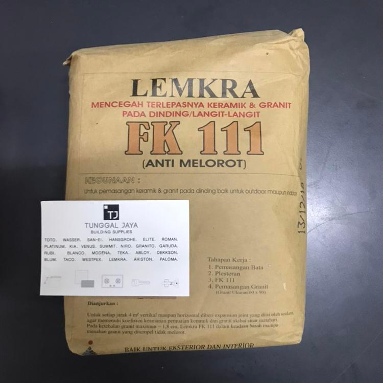 Semen Perekat Keramik Dinding Lemkra FK111 5kg Abu / Semen Lemkra