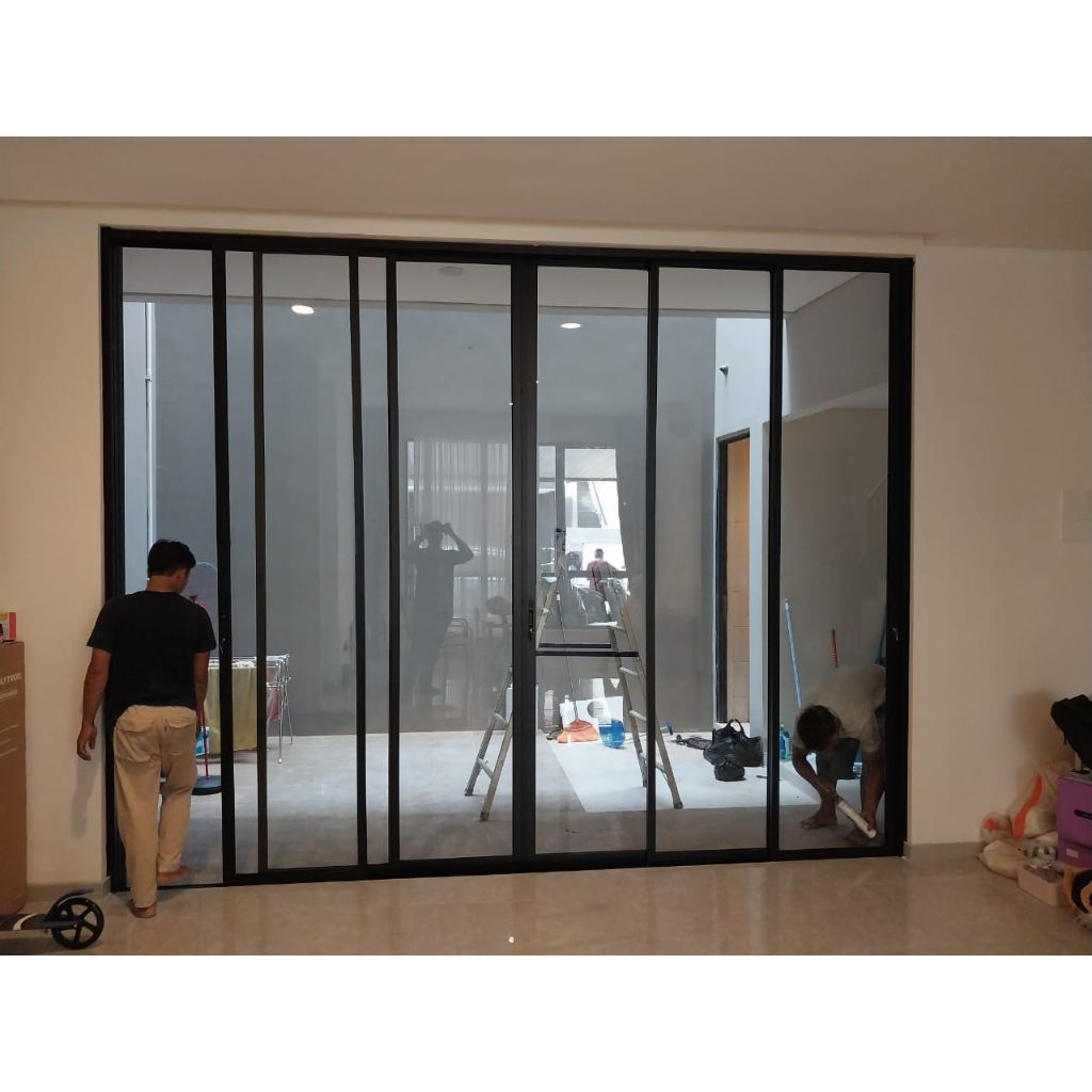 pintu geser kaca aluminium