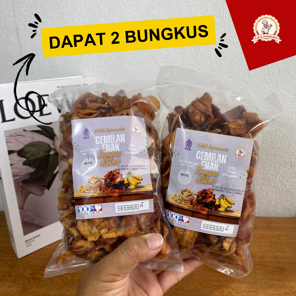 

Kripik Sale Pisang Kering Tanpa Pengawet Khas Kebumen 500 gram [2 x 250 gram] rasa Manis Renyah Kriuk Cemilan Snack asli Kebumen Keripik Salai Pisang