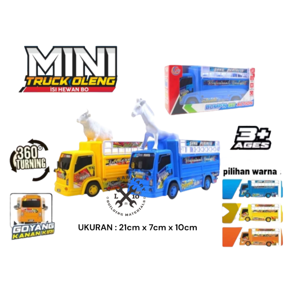 Promo Mainan Mobil Mini Truck Oleng Animal T-06 / Truk Musik Telolet Basrui Ada Lampu Oleng Goyang