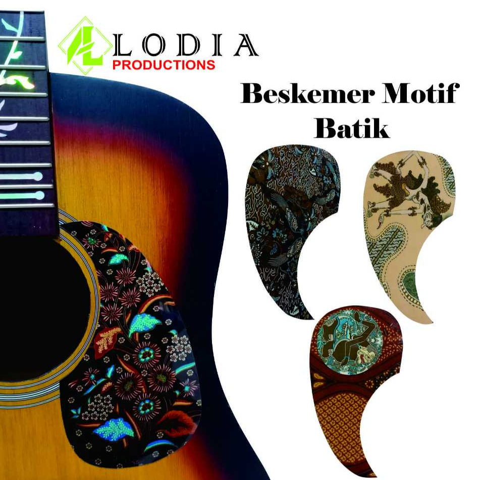 Sticker Beskemer Pickguard Pelindung Body Gitar Akustik CORT Motif batik