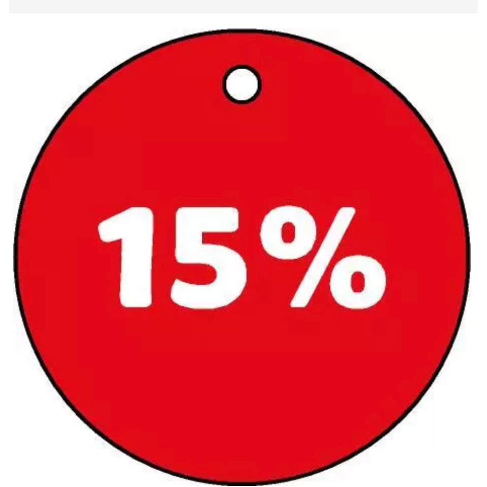

HANG TAG LABEL DISKON 15 PERSEN SALE BAJU MURAH BULAT UKURAN 3,8 CM GANTUNGAN