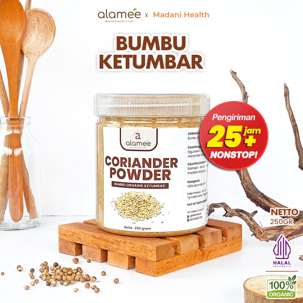 

ALAMEE Ketumbar Bubuk Organik Bumbu Dapur Instan Coriander Powder Murni Asli Tanpa Campuran 250g