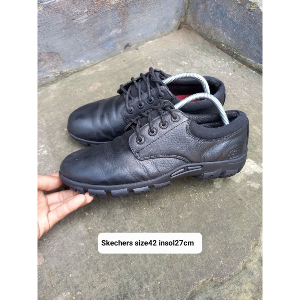 sepatu oxford pria kulit original SKECHERS size42 insol27cm