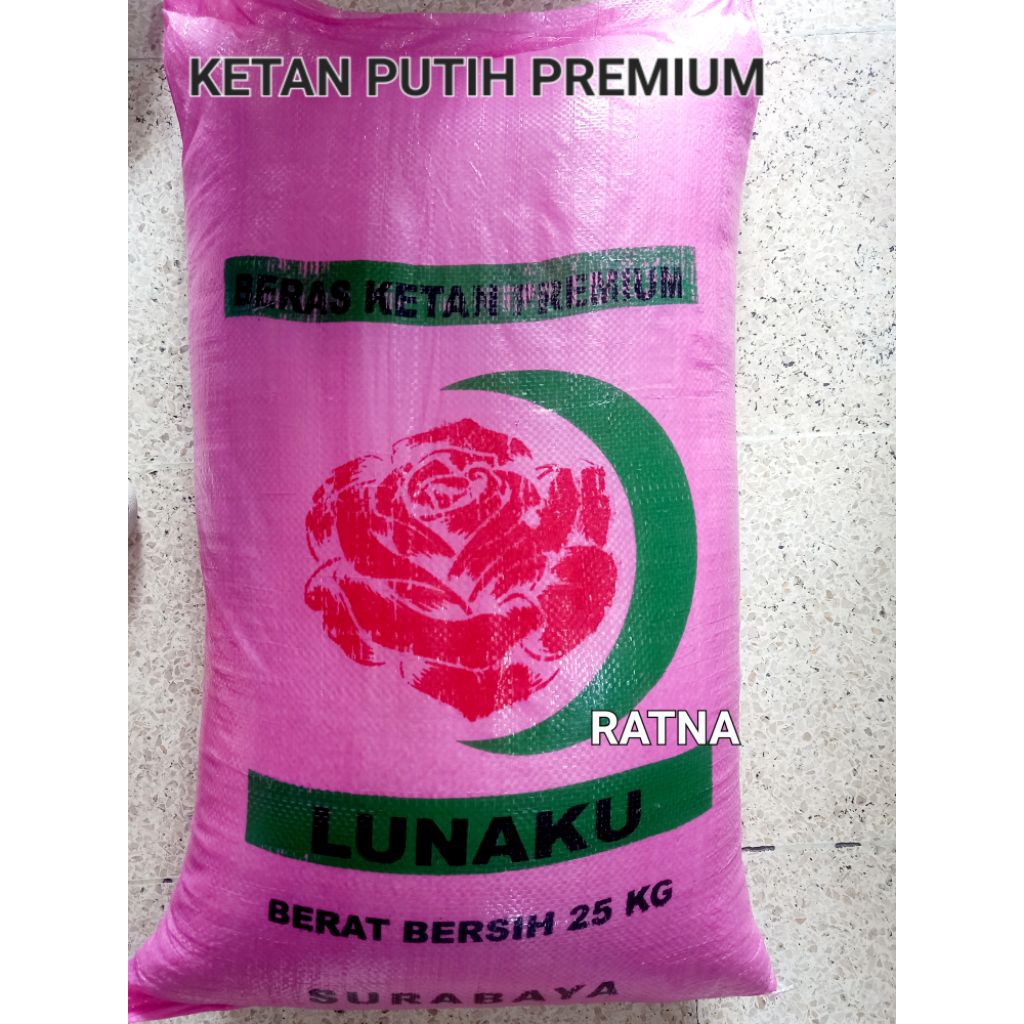 BERAS KETAN PUTIH PREMIUM 25Kg (LUNAKU) GOJEK