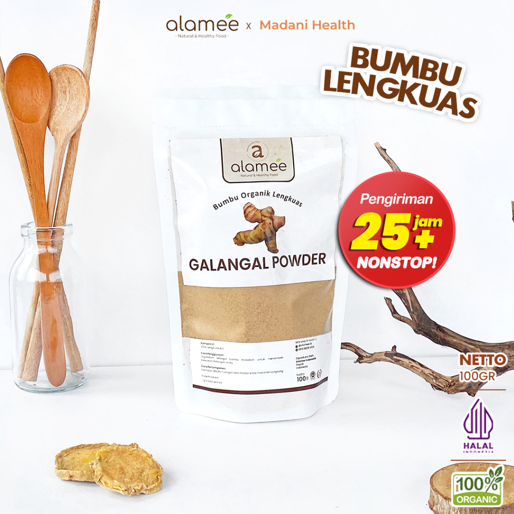 

ALAMEE Lengkuas Bubuk Asli Galangal Seasoning Powder Tanpa Campuran Bumbu Masak Dapur Organik 100g