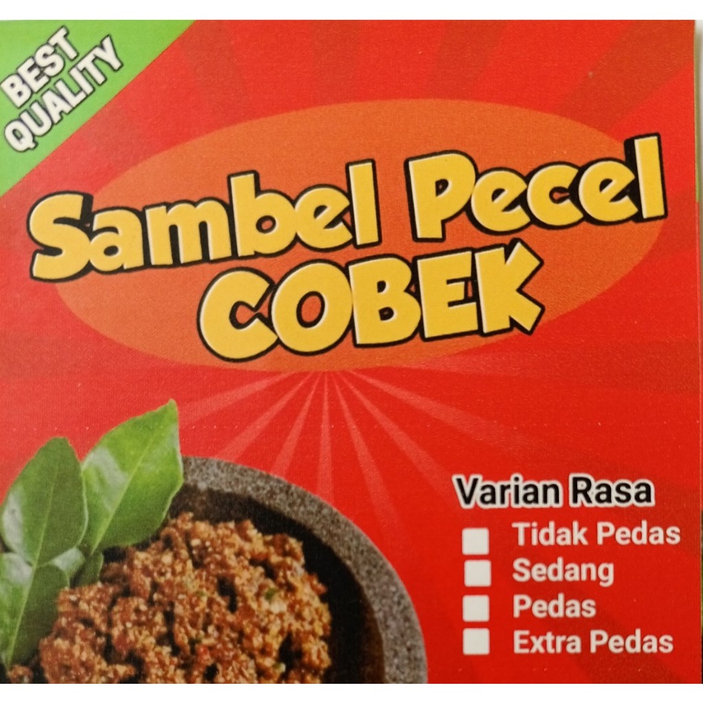 

500 Gram Sambel Pecel COBEK Bumbu Pecel Khas Madiun Bahan Alami Tanpa Pengawet & Tanpa MSG