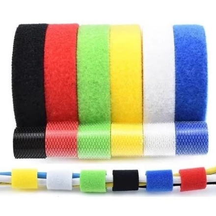 Tali Setrap Strap Velcro Ikat Pengikat Penggulung Cable Kabel Carge Elektronik Fiber Optik 1M