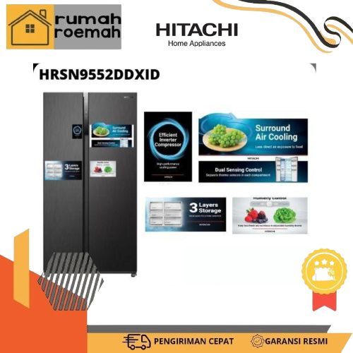 HITACHI H-RSN9552 DDXID SIDE BY SIDE / Hitachi Kulkas Side By Side