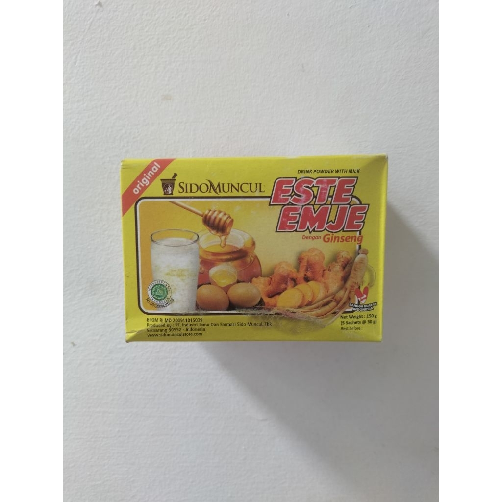 

Este Emje Sido Muncul Original - 5 Sachet x 30 g | Minuman Telur Madu Jahe Ginseng