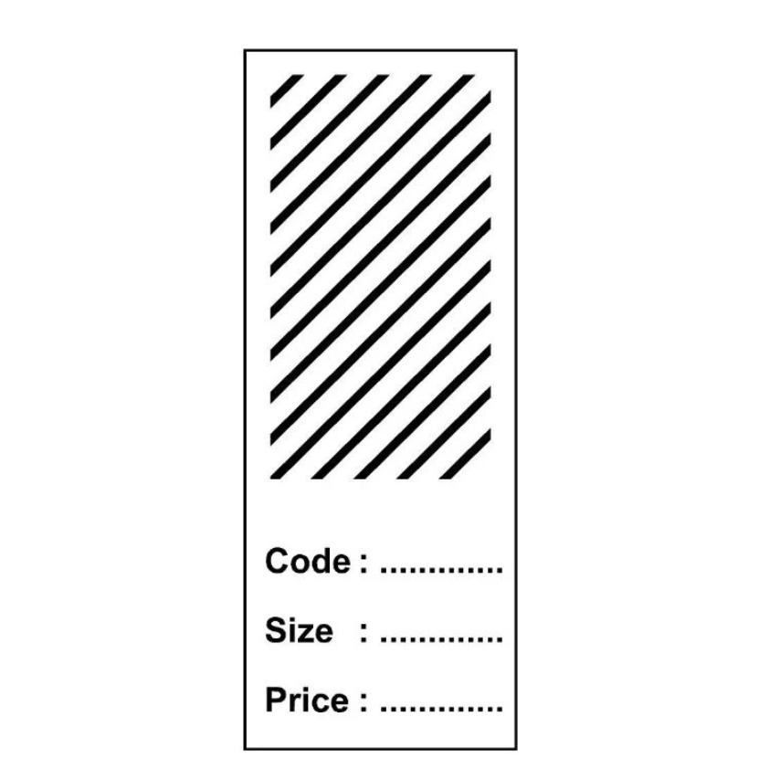 

HANG TAG GARIS HITAM uk 8.5 x 3.3 cm isi 100 pcs
