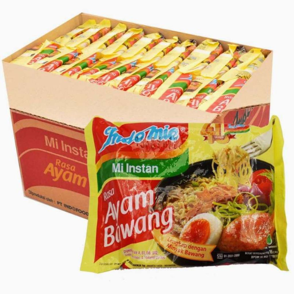 

Indomie Kuah rasa Ayam Bawang 1 dus isi 40