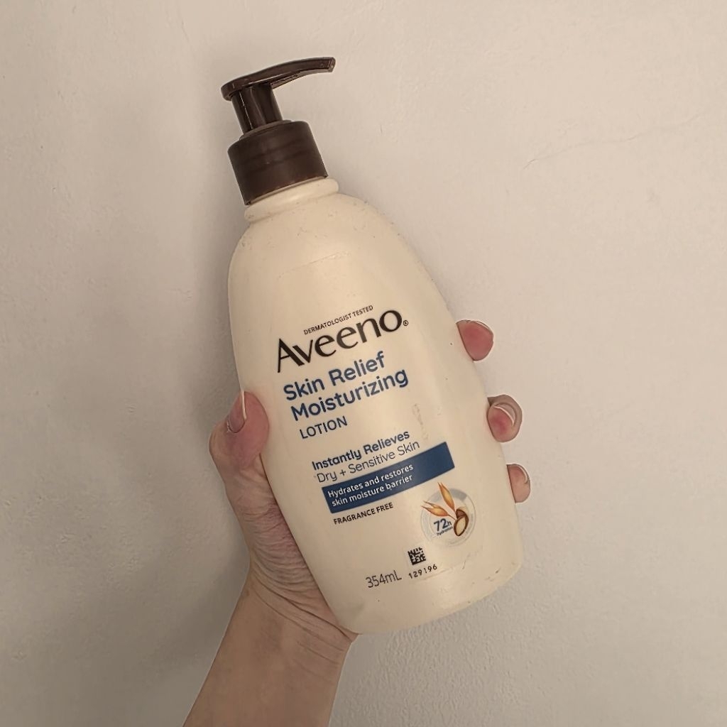 AVEENO SKIN RELIEF MOISTURIZING LOTION 345ML PUMP - DRY SENSITIVE SKIN - HAND BODY LOTION PELEMBAB K
