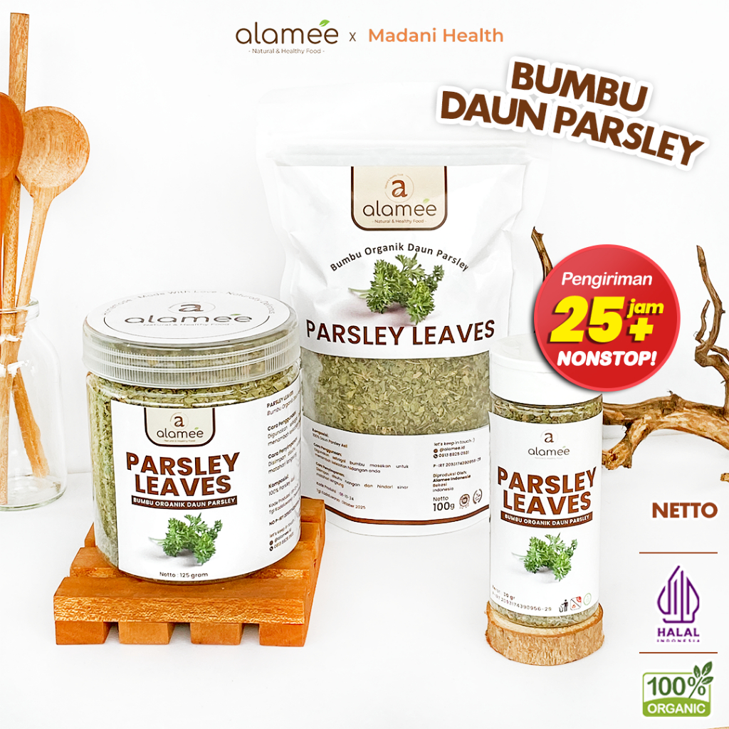 

ALAMEE Parsley Kering Dried Persley Flakes Daun Peterseli Leaves Bumbu Dapur Masak Organik 125g