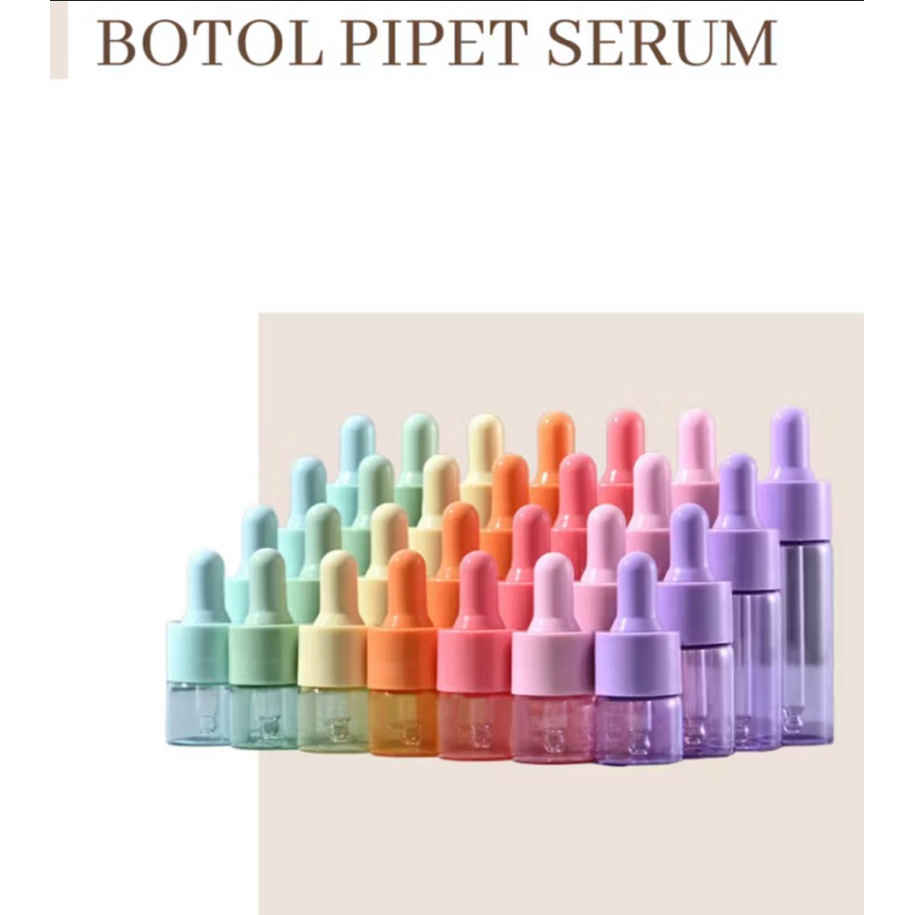 357 Botol Pipet Serum 10ml Kaca Tebal Warna Macaron Pastel Transparan Travel Mini Bottle Glass Dropp
