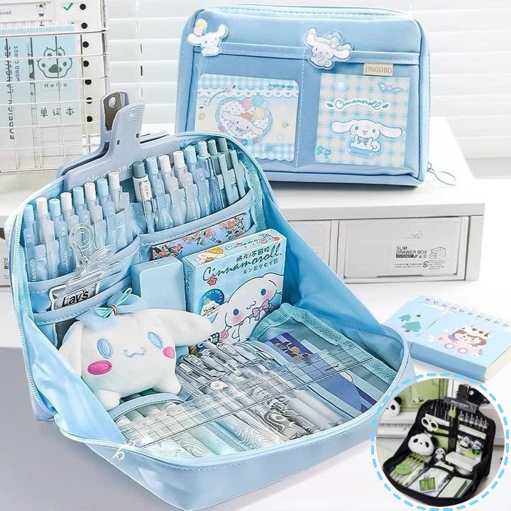 

【Ready】Tempat Pensil Panda Kotak Pensil Tempat Pen Kotak Pen Anti Air Mkt/tempat pensil lucu aesthetic/Super Large Capacity Pencil Case/Kawaii Canvas Pencil Box
