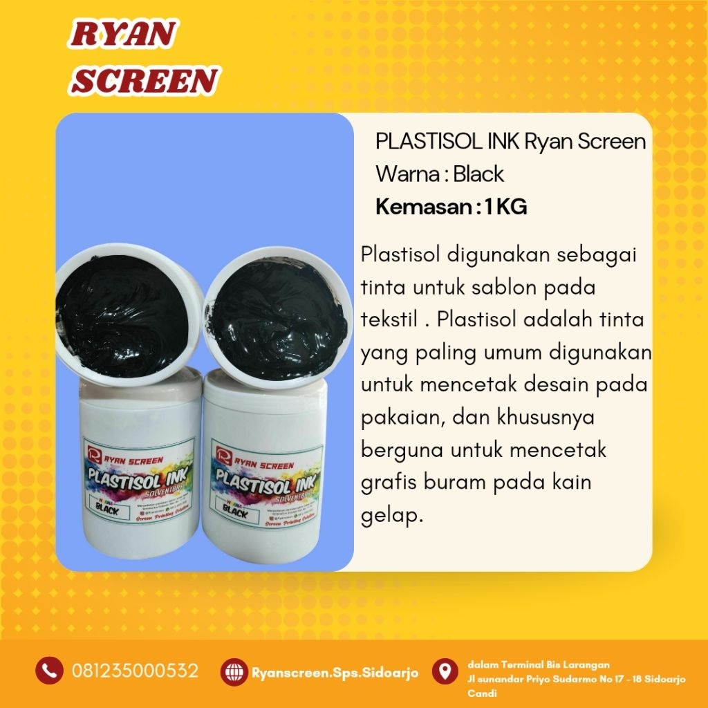 

Plastisol ink Black 1 kg - Ryan screen