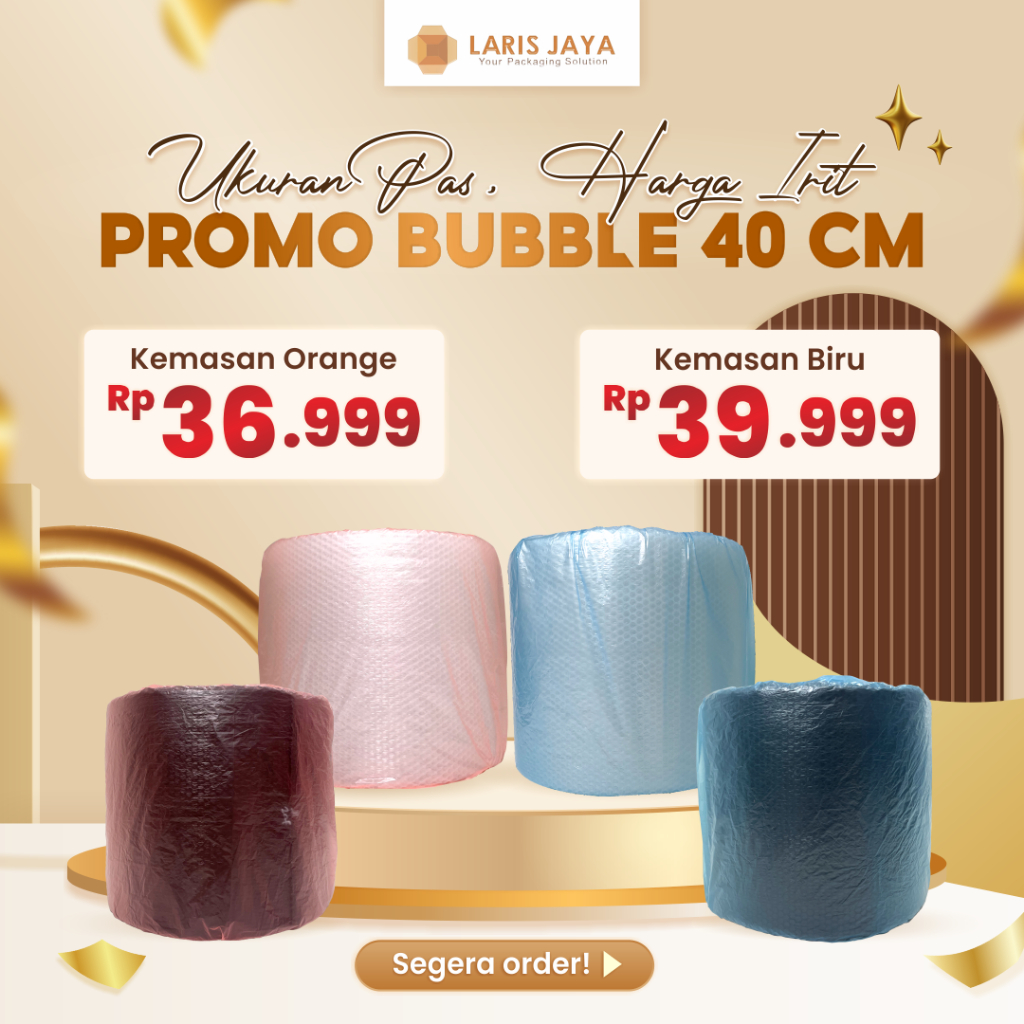 

Bubble Wrap 40cmx50m Tebal Bening Hitam Pelindung Paket - BENING BIRU