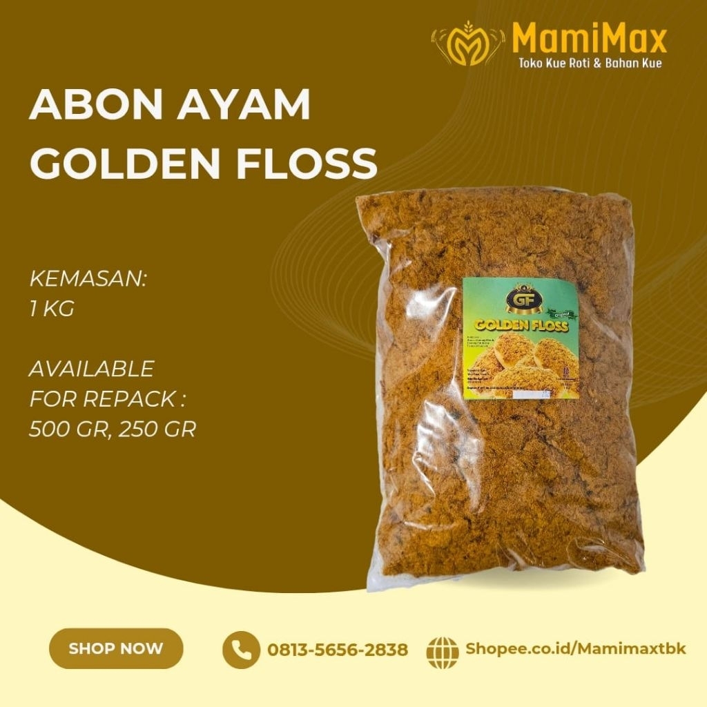 

ABON AYAM GOLDEN FLOSS ORIGINAL 1KG, 500 GRAM, 250 GRAM