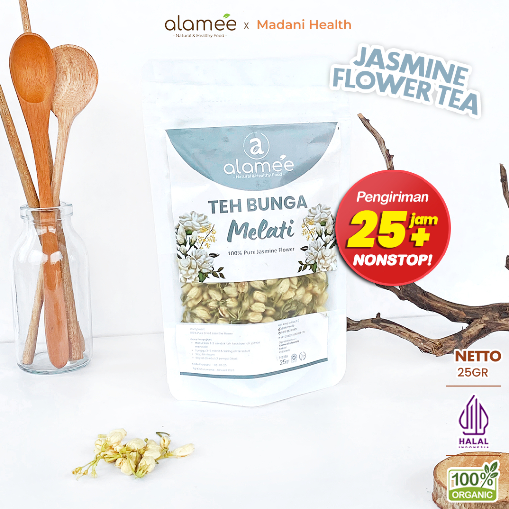 

ALAMEE Teh Bunga Jasmine Tea Flower Melati Organik Jasmin Herbal Kering Dried Siap Seduh Minum 25gr