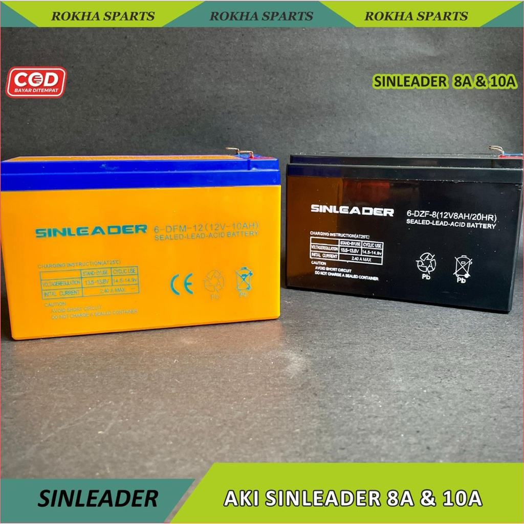 Aki Sprayer Elektrik Sinleader 12V 8A & 10A | Baterai Sinleader untuk Tengki Semprot Ces