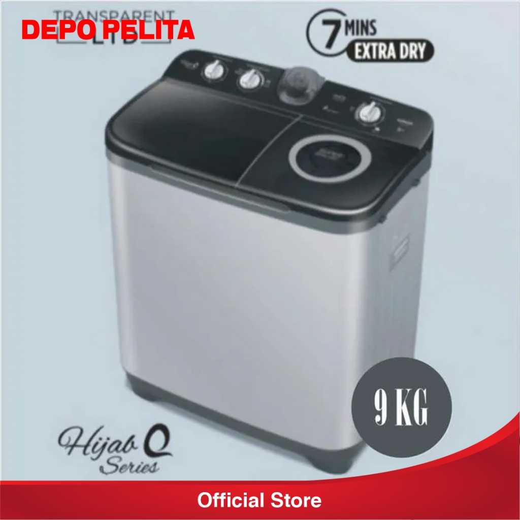 SANKEN TW-9957ASBK / TW9957 MESIN CUCI 2 TABUNG HIJAB SERIES 9KG