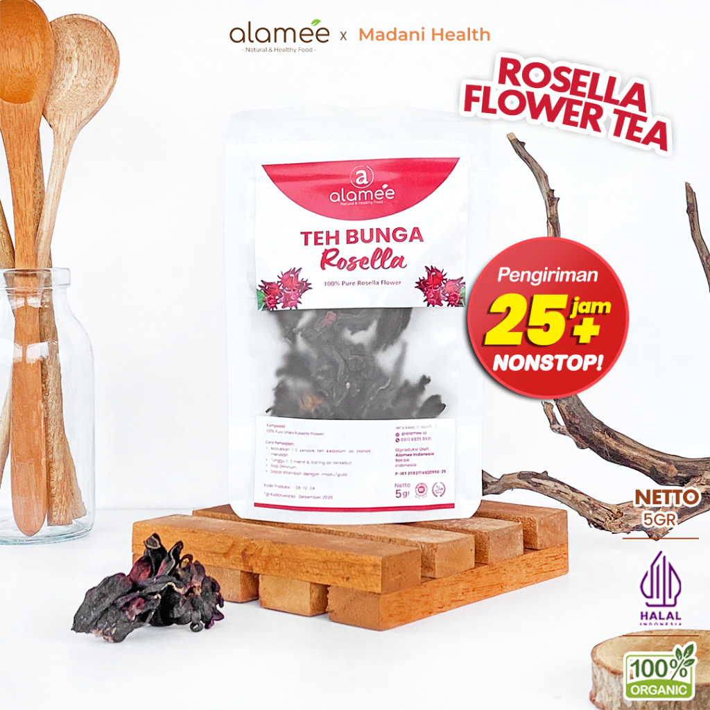 

ALAMEE Teh Bunga Rosella Tea Siap Saji Seduh Sehat Organic Organik Herbal Alami Teh Seduh Siap Minum 5gr