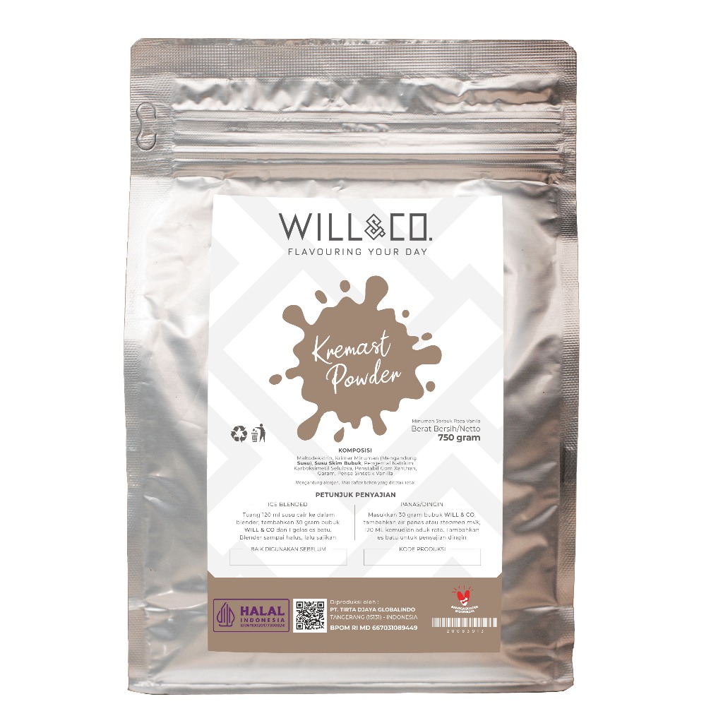 

WILL & CO Kremast Powder 750gr – Krimer Bubuk Non-Dairy Creamer Premium