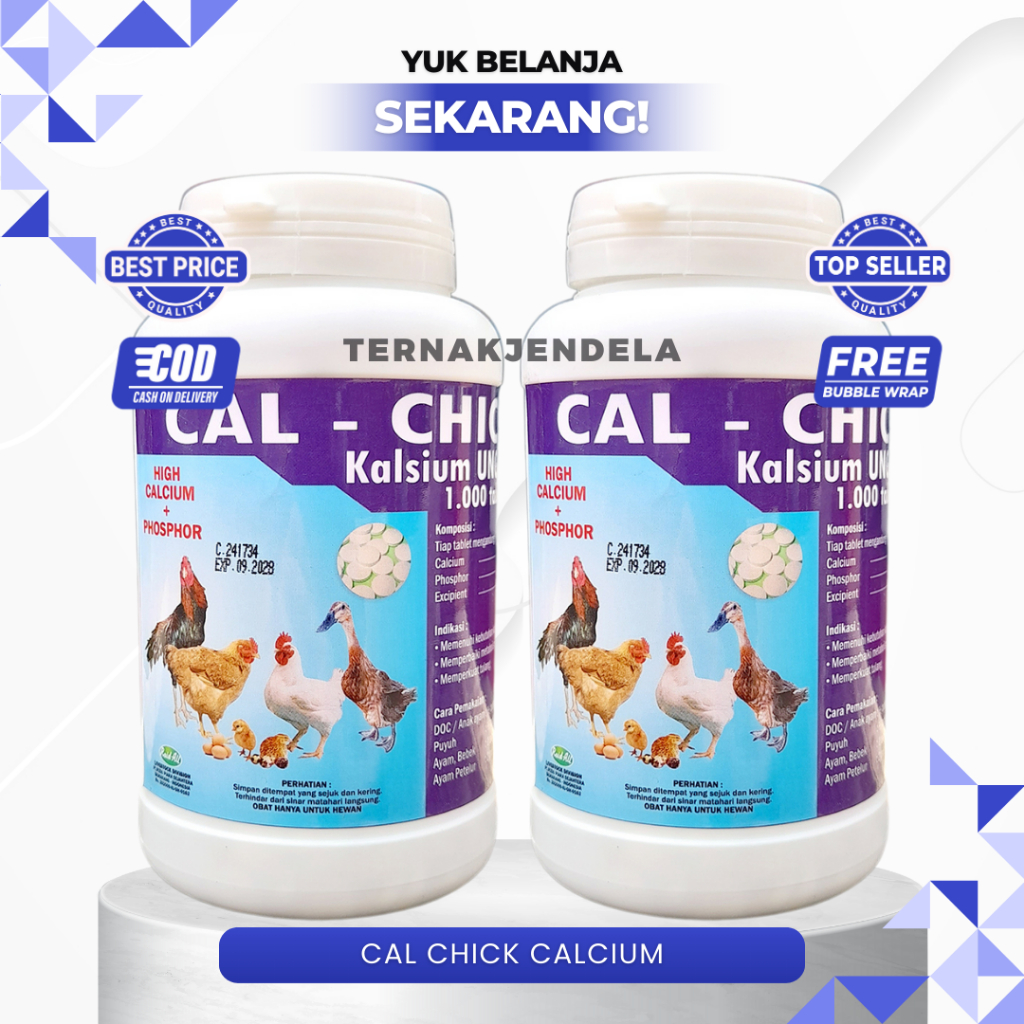 CAL CHICK Calcium kalsium kalk 1000 kaplet vitamin penguat tulang ayam