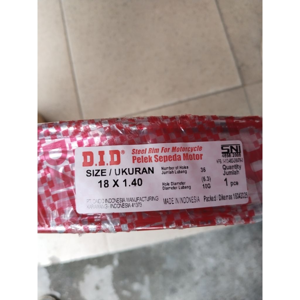 VELG LINGKAR DID 1.40X18 DID ORi