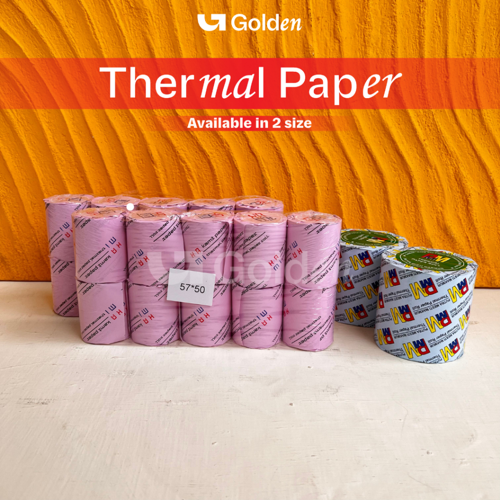 

[HARGA PACK ISI 10 ROLL] Kertas Struk Thermal Roll 57X30 57X50 Struk Kasir EDC Hasil Cetak Hitam